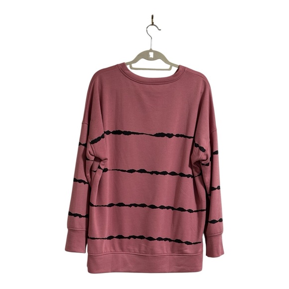 unbranded Other - Blush Pink with barb wire themed stripes sweatshirt unbranded women’s Sz XL.